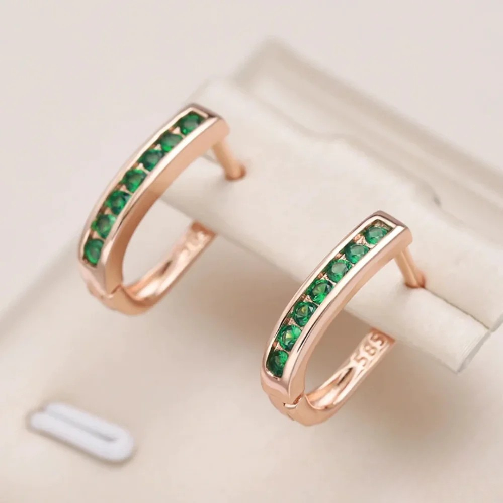 Brincos de cristal verde elegantes