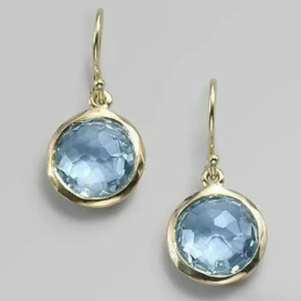 Brincos de Cristal Azul Retro