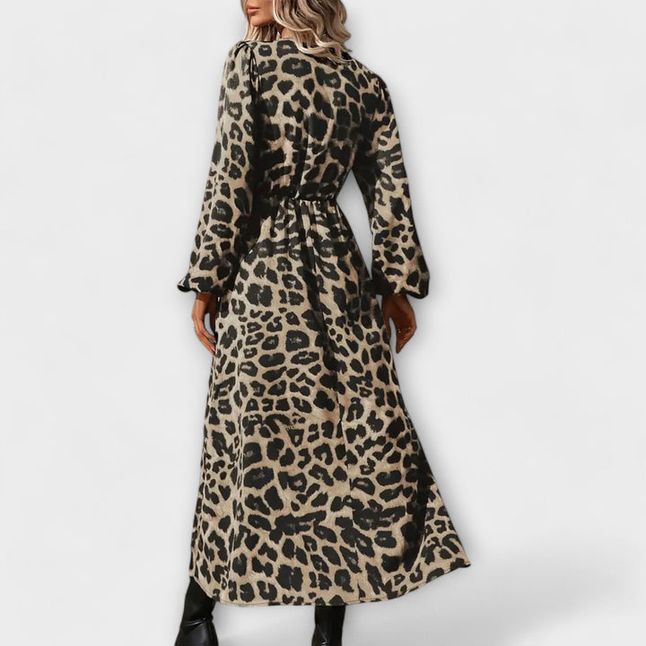 Natalie - Vestido Estiloso com Padrão de Leopardo