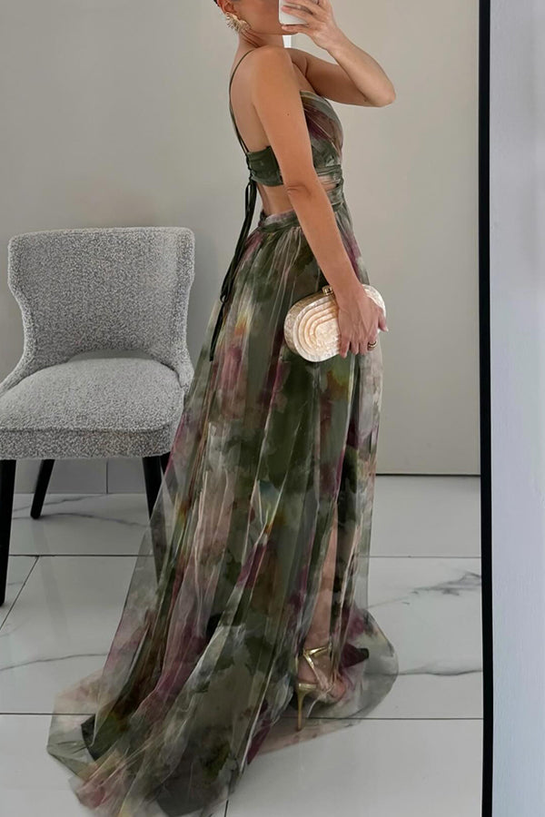 Giselle | Encantador Maxi-vestido com Estampa Floral
