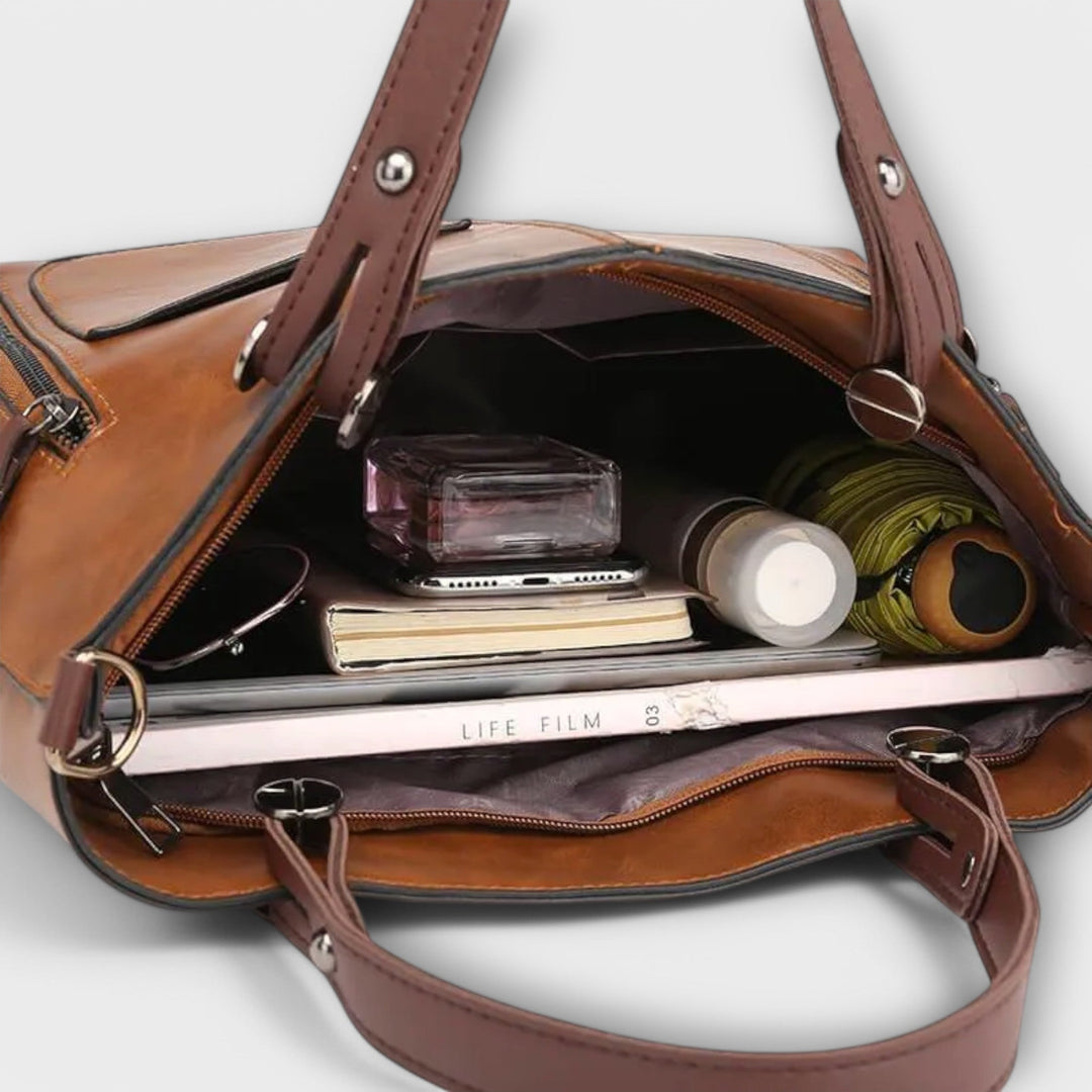 Cécile. - Elegante Bolsa de Couro