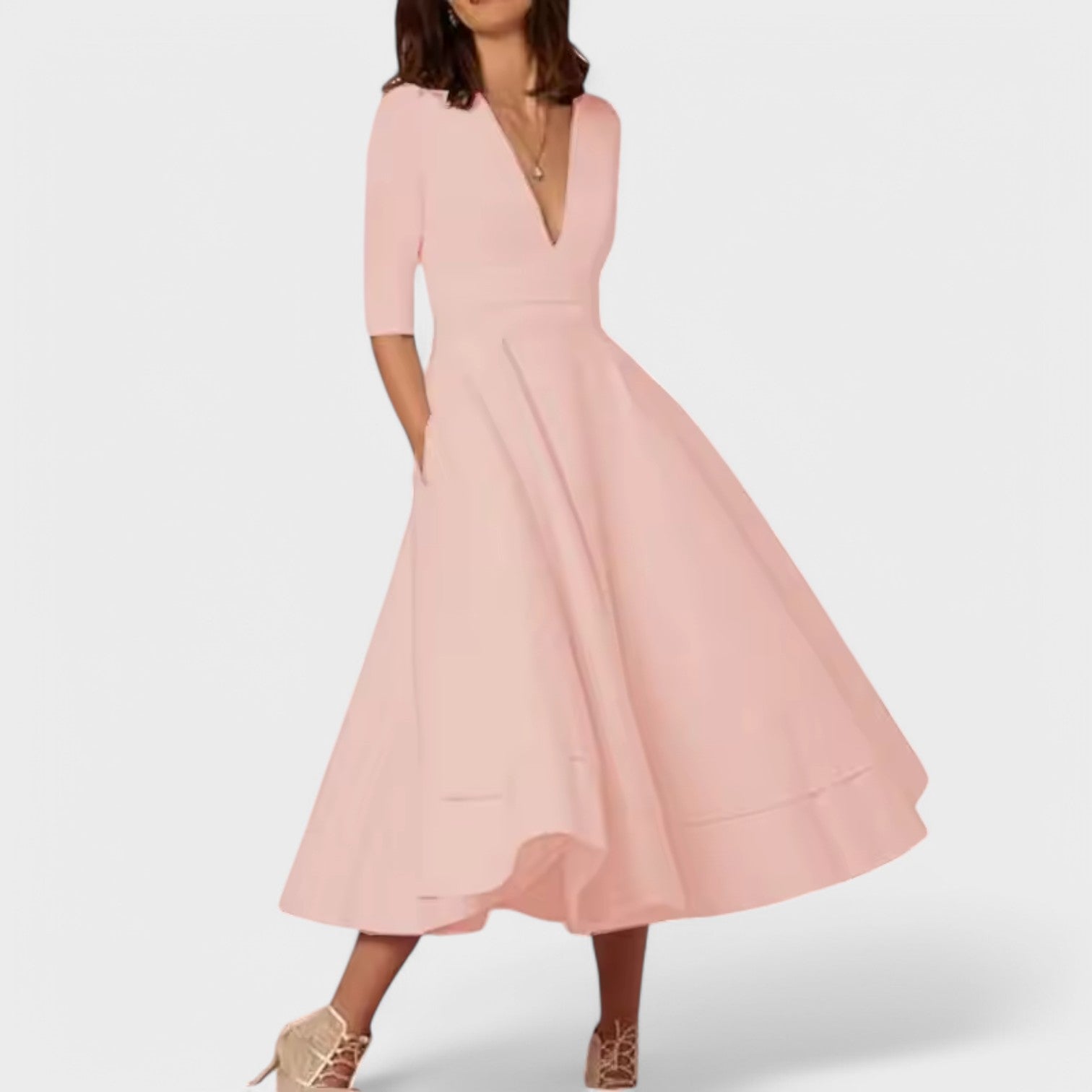 Helena - Vestido elegante com cote em V