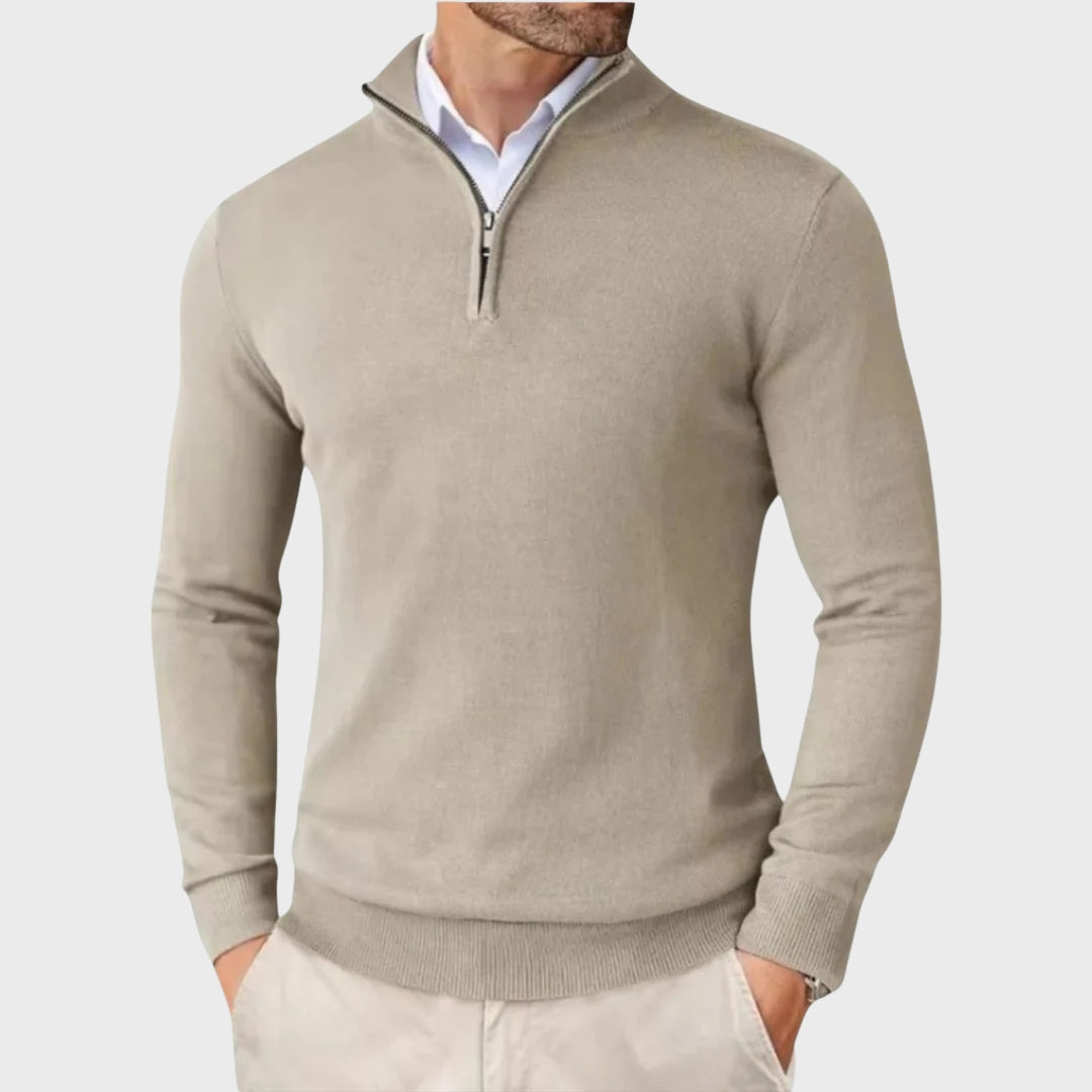 André | Camisola Masculina de Caxemira com Zíper