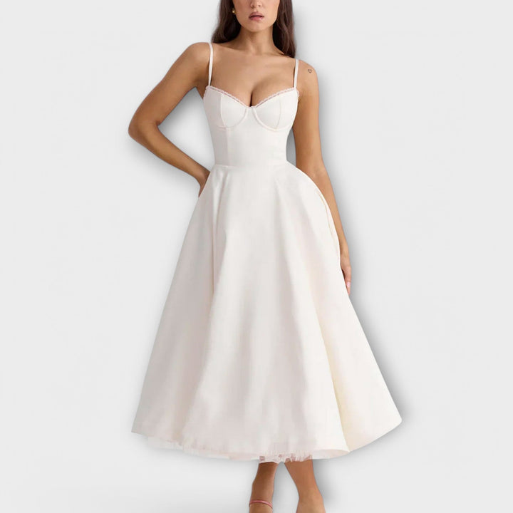 Mélie – Vestido de Verão Leve com Detalhe de Corpete