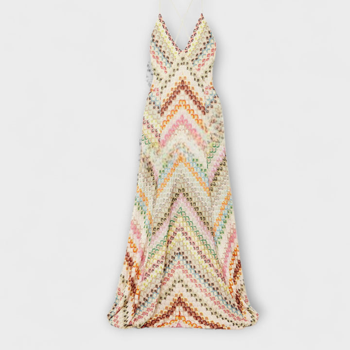 Remi - Vestido Maxi com Padrão de Peixe Colorido Missoni