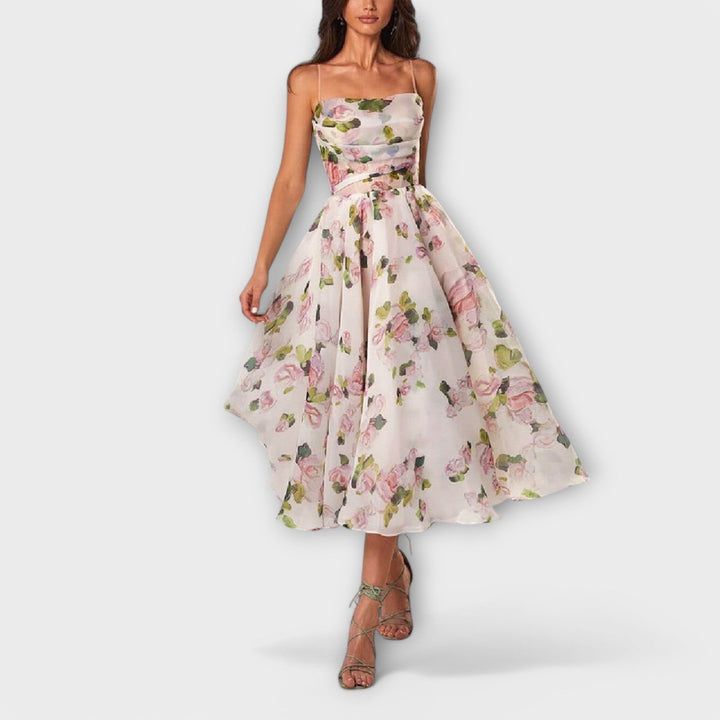 Vestido Midi de Chiffon Elegante