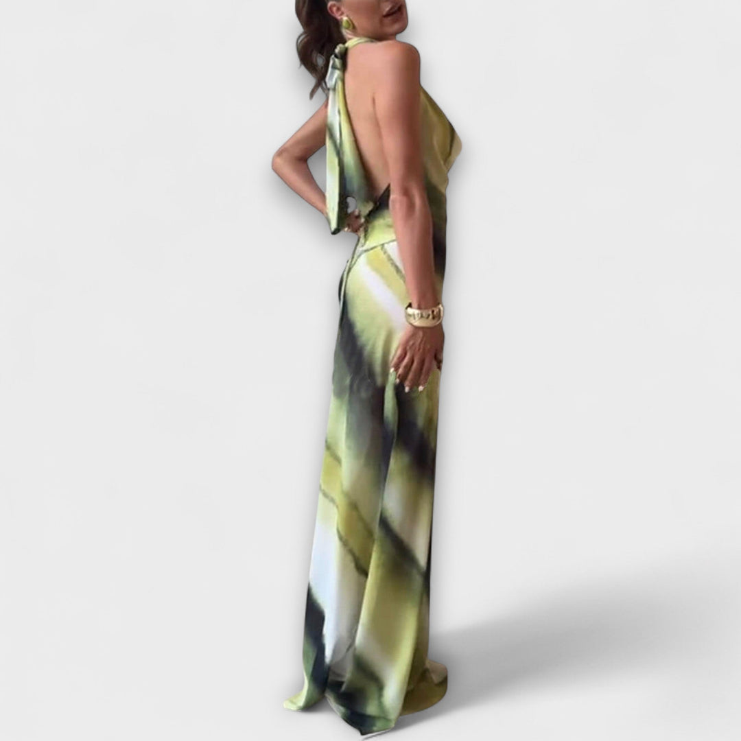 Vestido Maxi Clássico Tie-Dye Gradiente