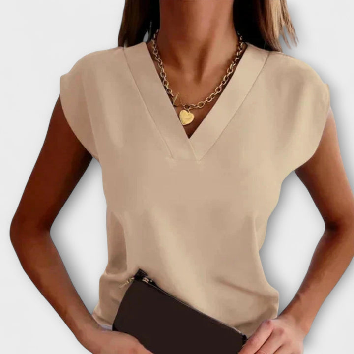 Camisola de Verão com Decote em V e Mangas Largas para Mulheres