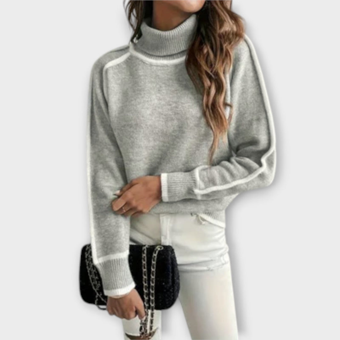 Aurora - Pullover de Gola Alta Descontraído
