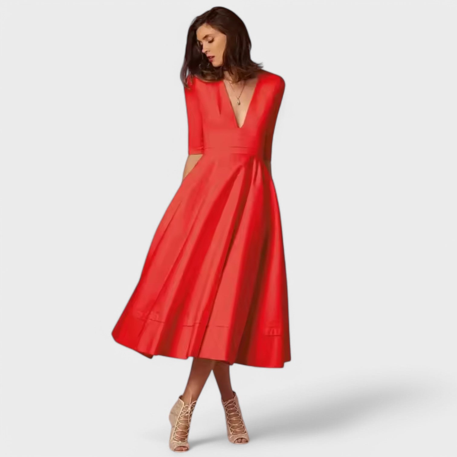 Helena - Vestido elegante com cote em V