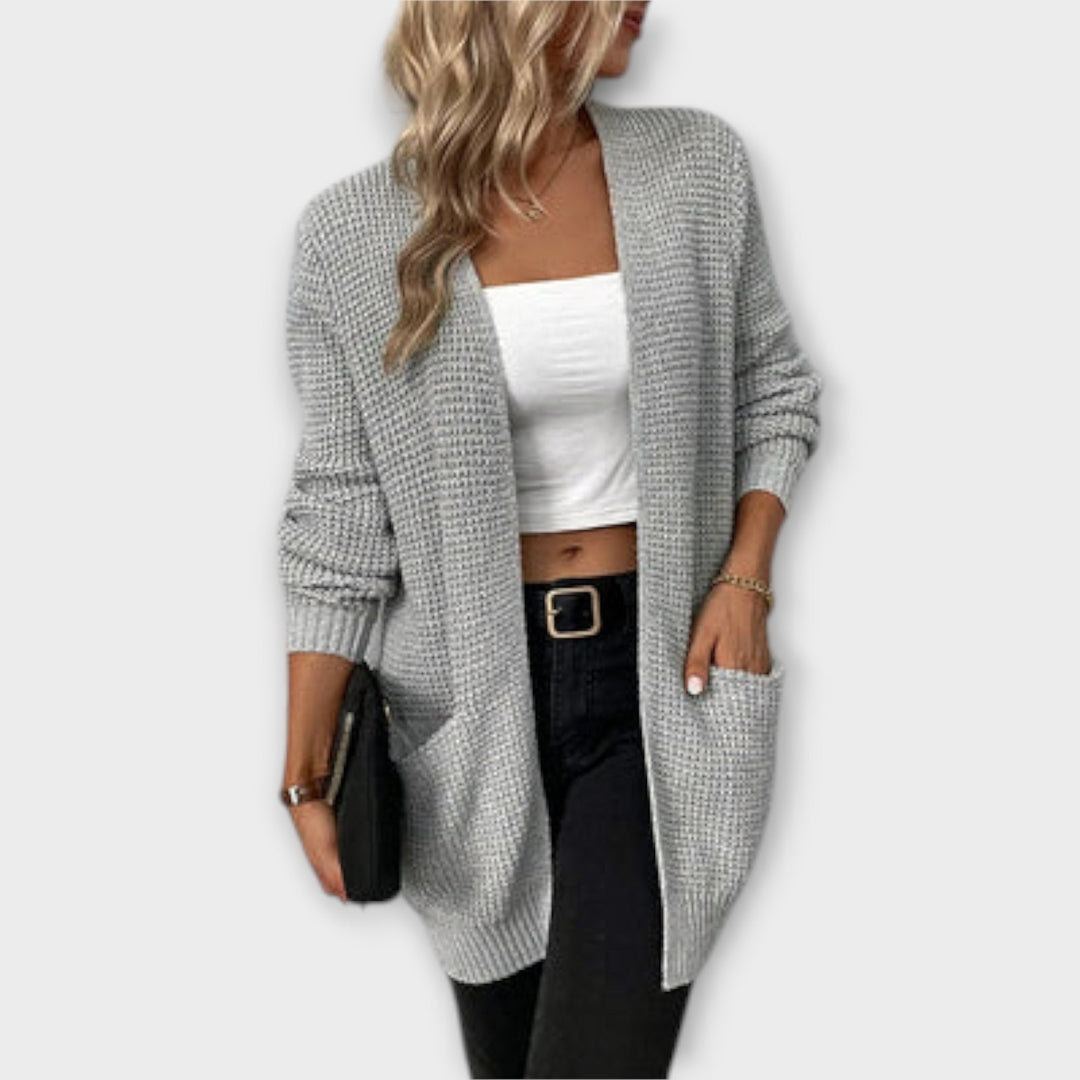 Nancy - cardigan de malha descontraído com bolsos
