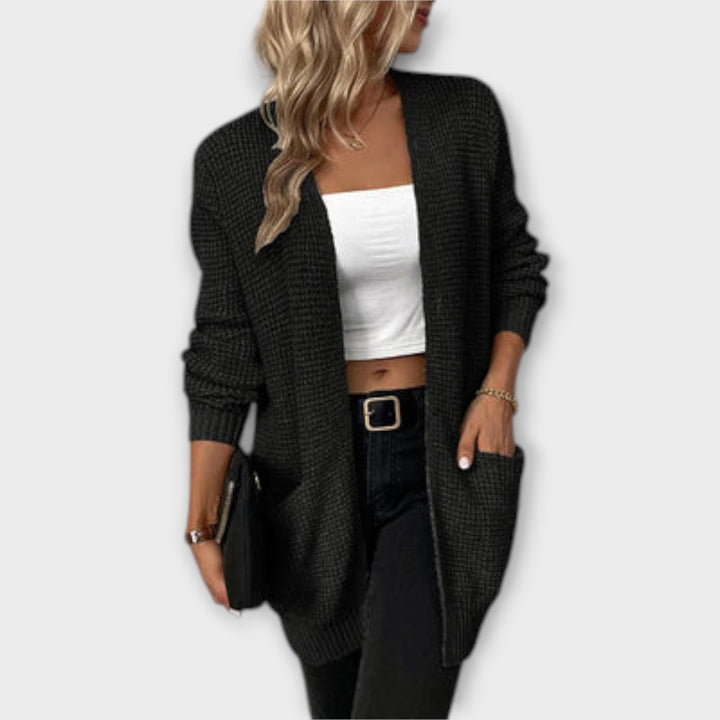 Nancy - cardigan de malha descontraído com bolsos
