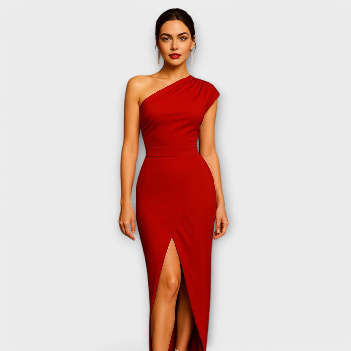Vestido de noite assimétrico elegante