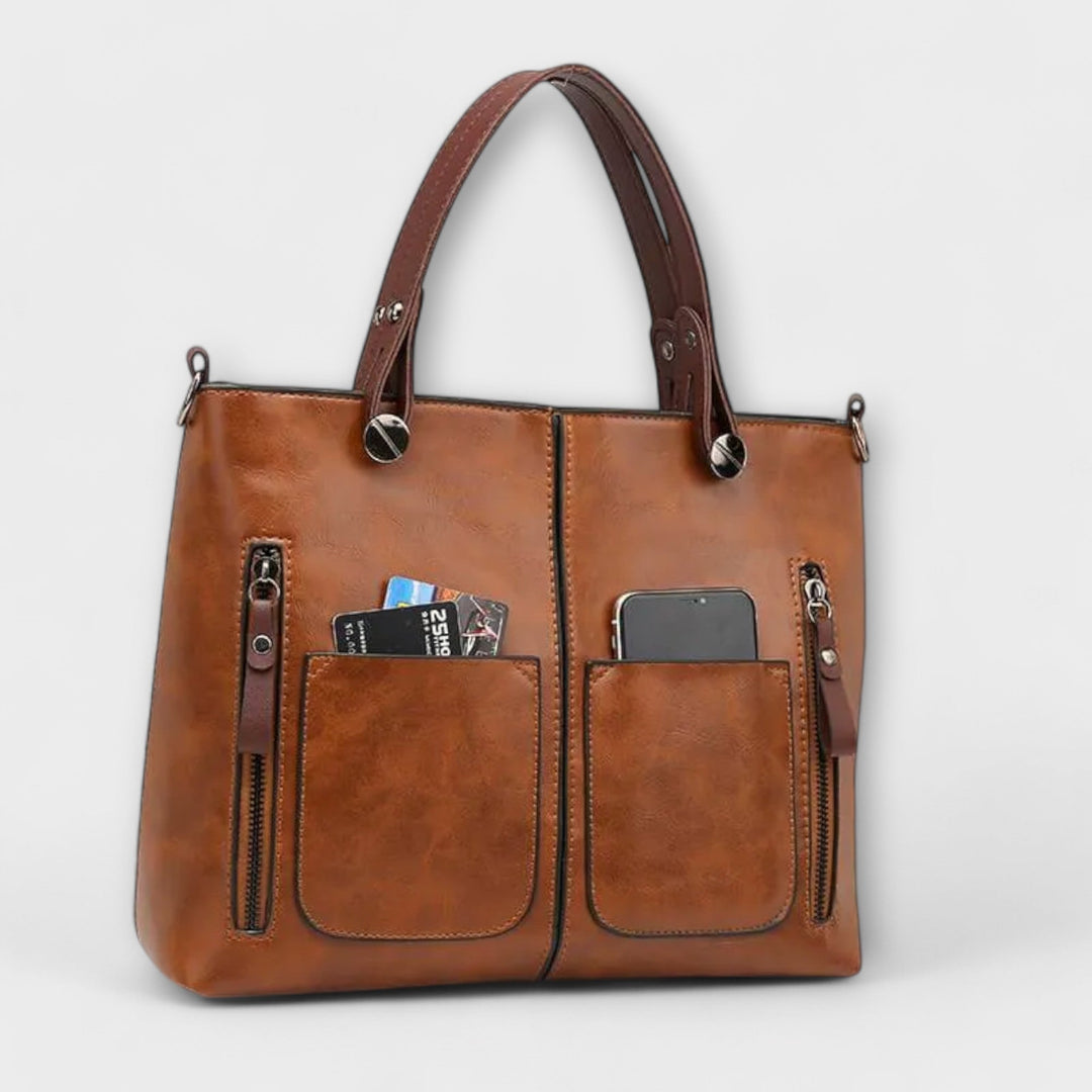 Cécile. - Elegante Bolsa de Couro