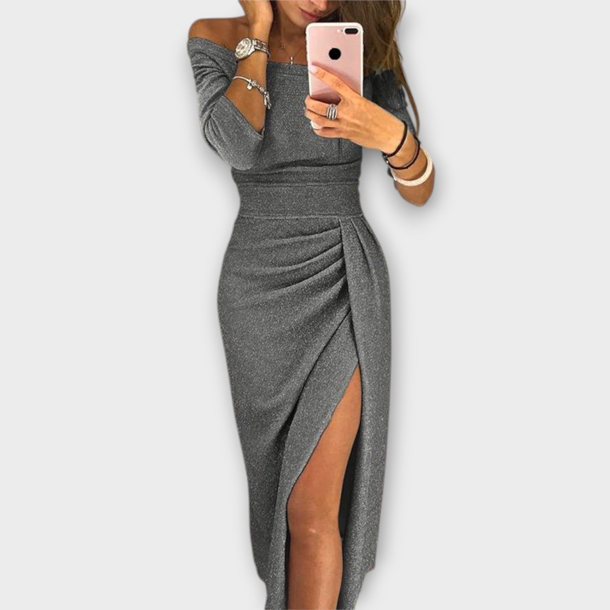 Lena - Vestido Elegante Off-Shoulder