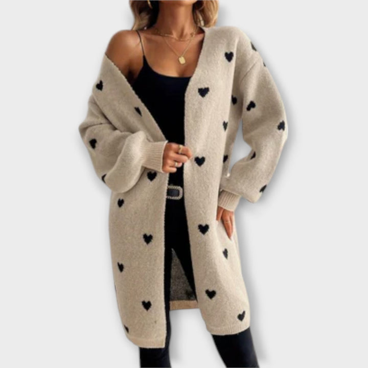Julia - Cardigan com Padrão de Coração
