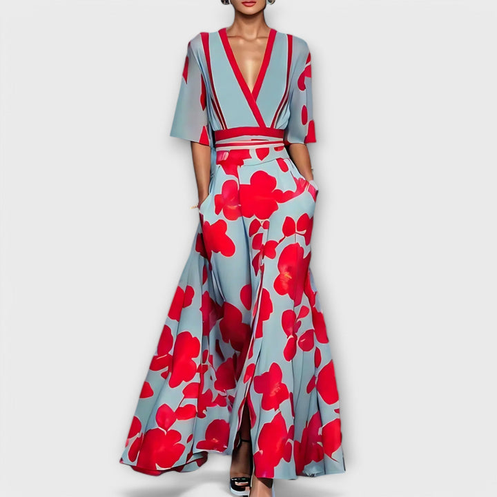 Elise - Elegante vestido justo com padrão floral