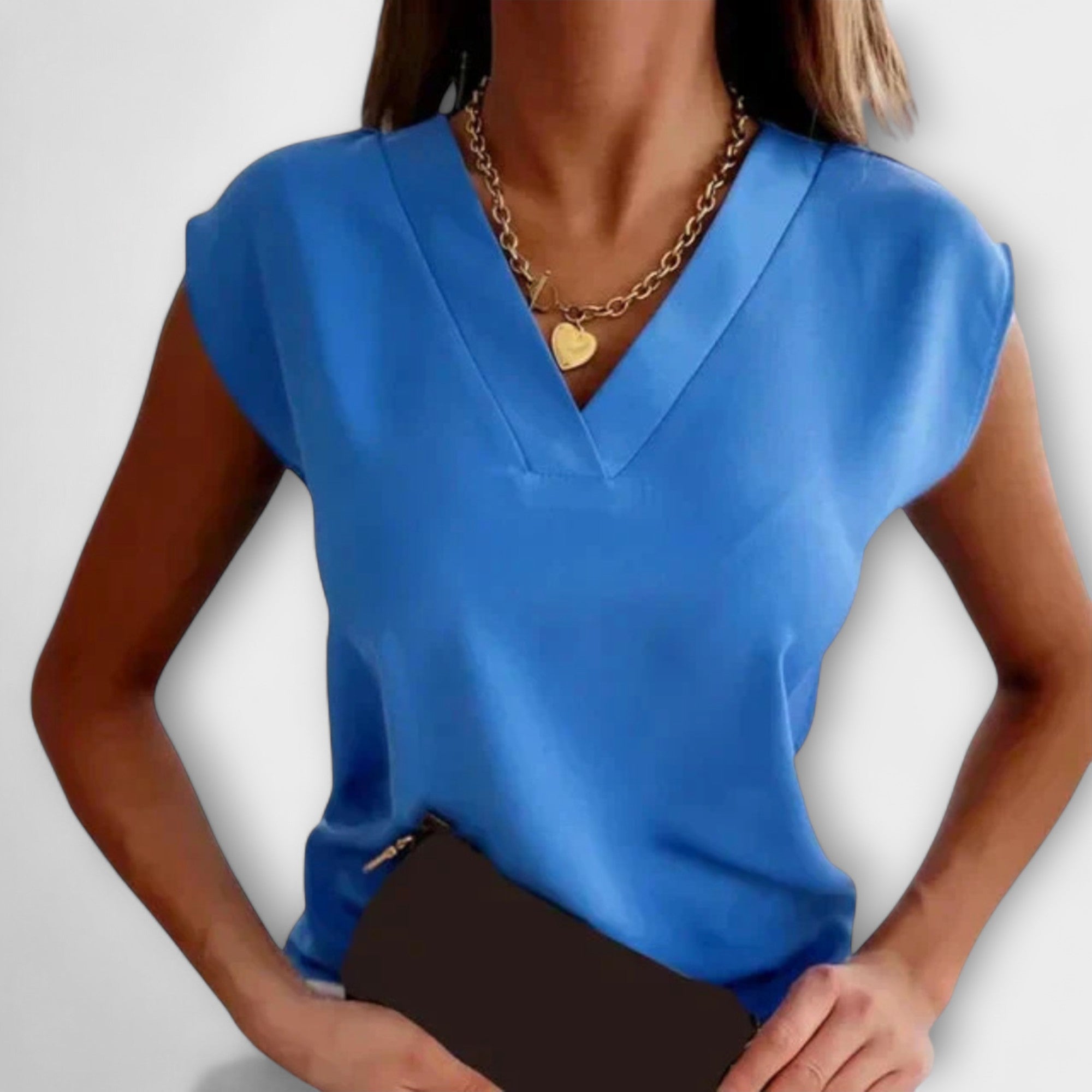 Camisola de Verão com Decote em V e Mangas Largas para Mulheres