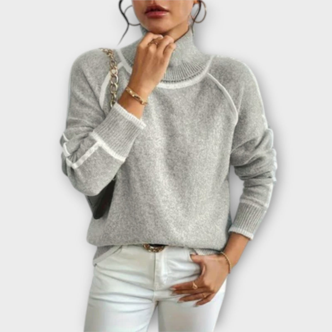 Aurora - Pullover de Gola Alta Descontraído