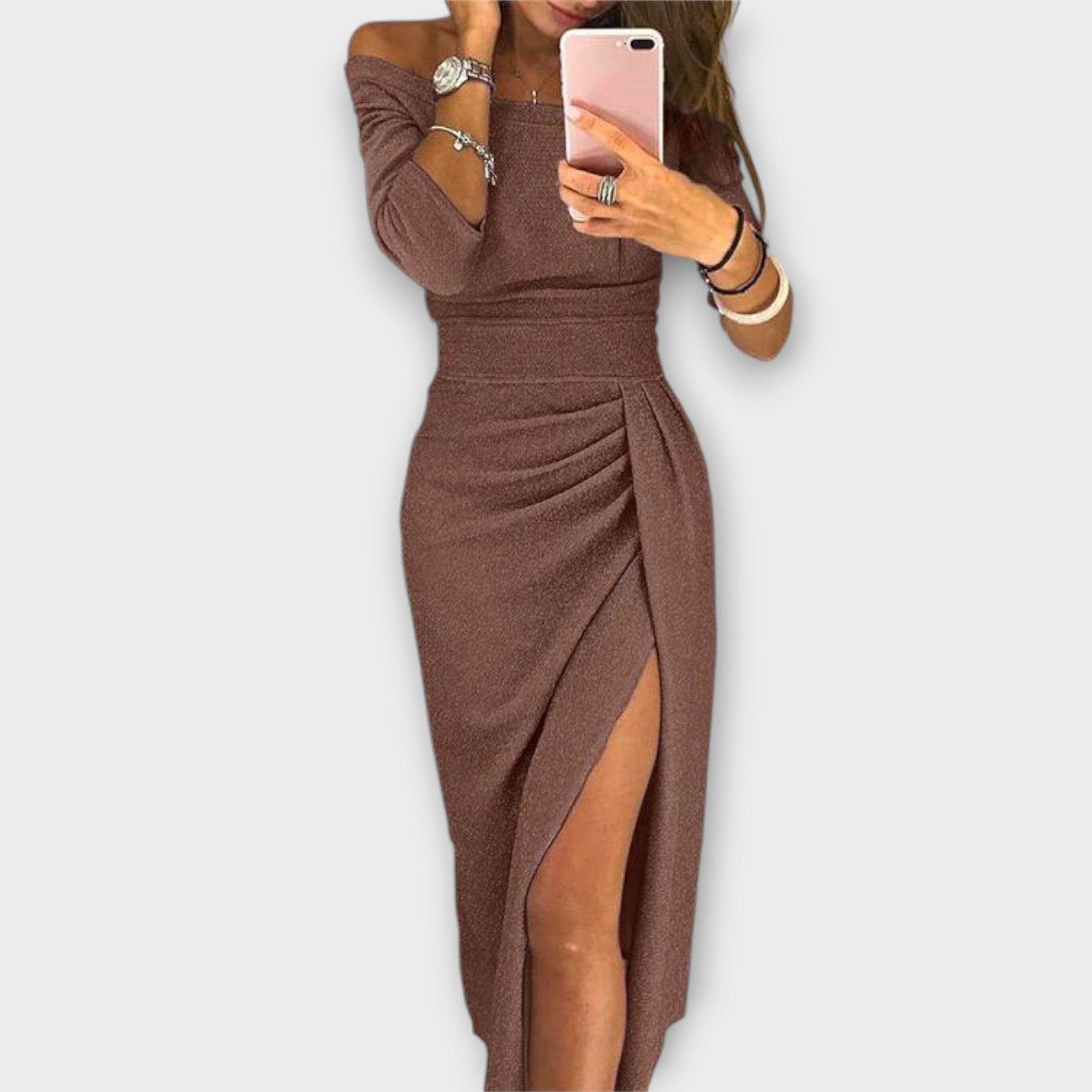 Lena - Vestido Elegante Off-Shoulder