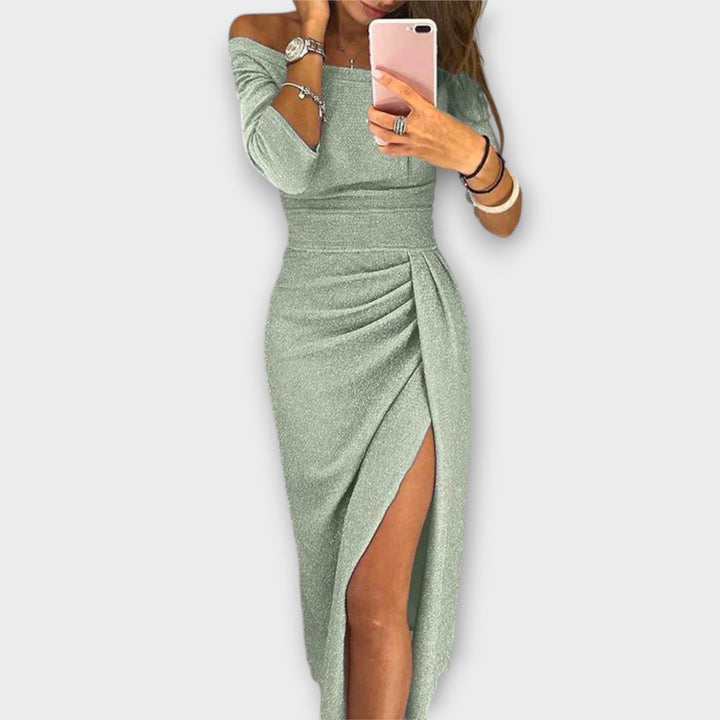 Lena - Vestido Elegante Off-Shoulder