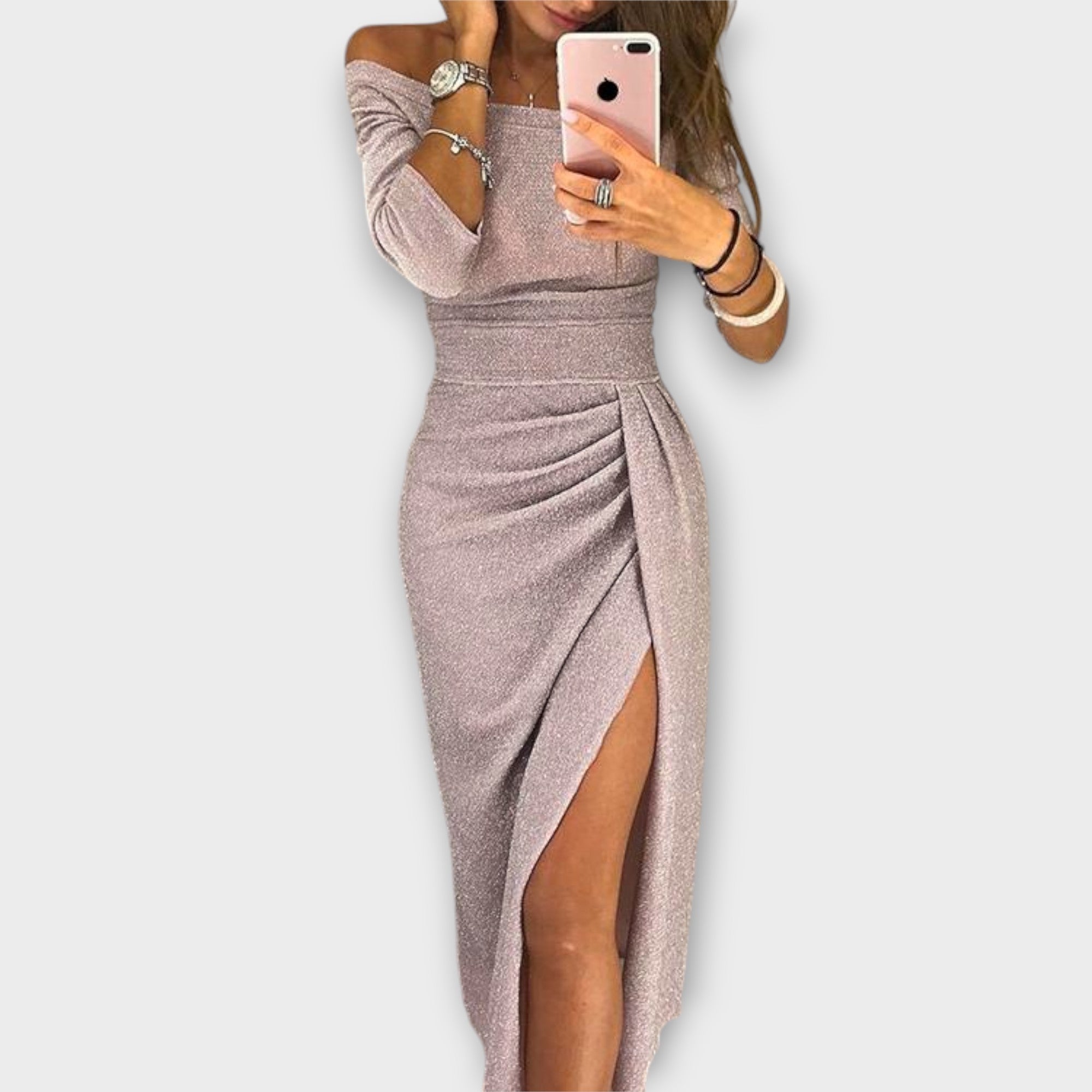 Lena - Vestido Elegante Off-Shoulder