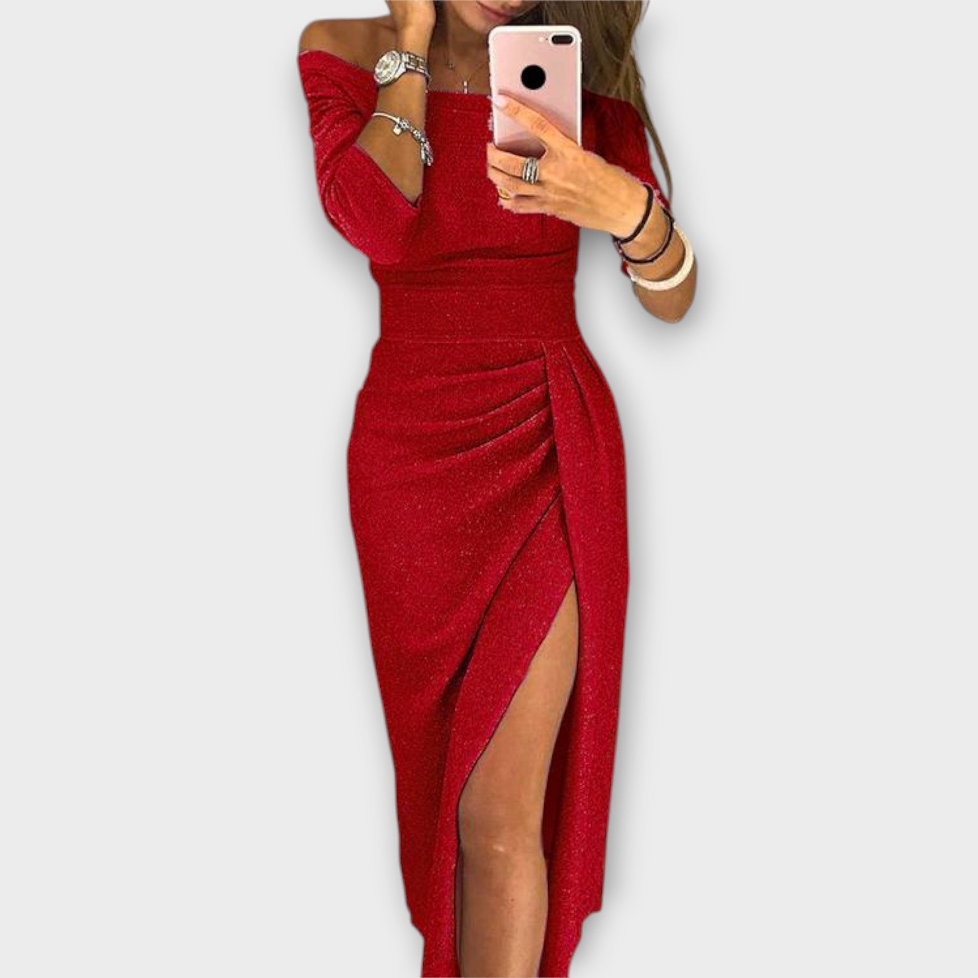 Lena - Vestido Elegante Off-Shoulder