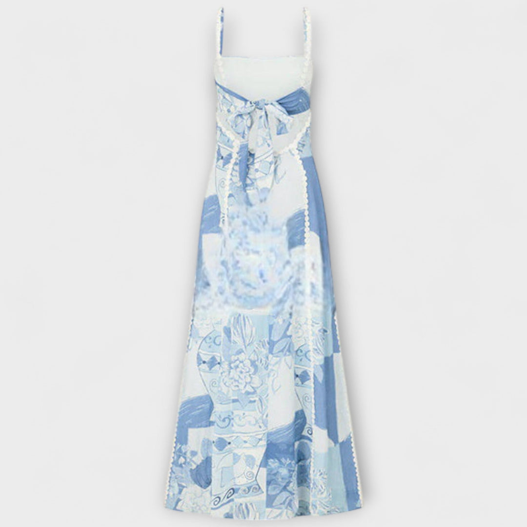 Terazza Ric Rac - Vestido Maxikleid Flare em Linho