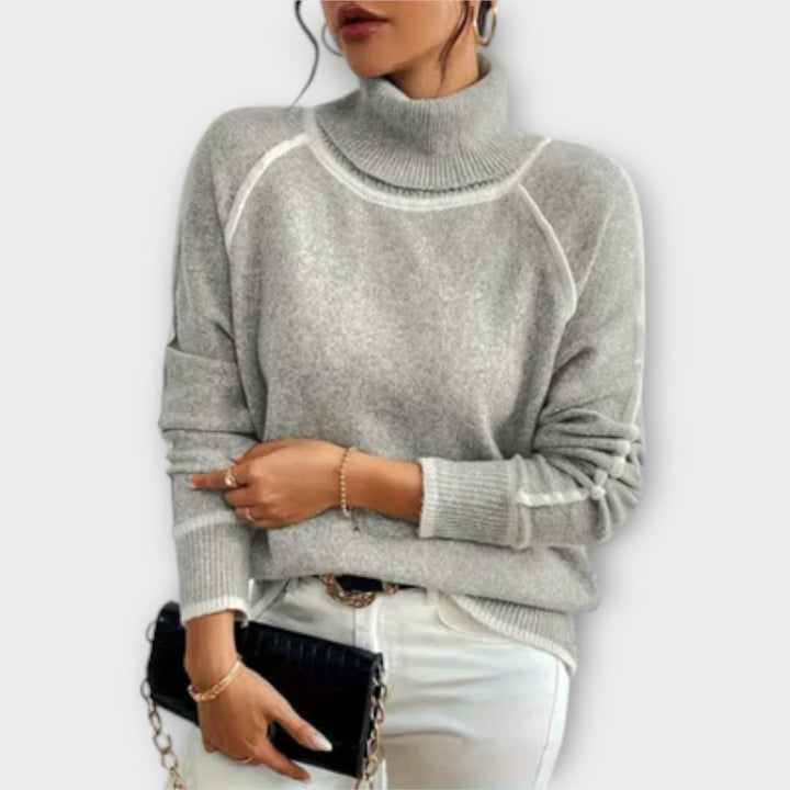 Aurora - Pullover de Gola Alta Descontraído