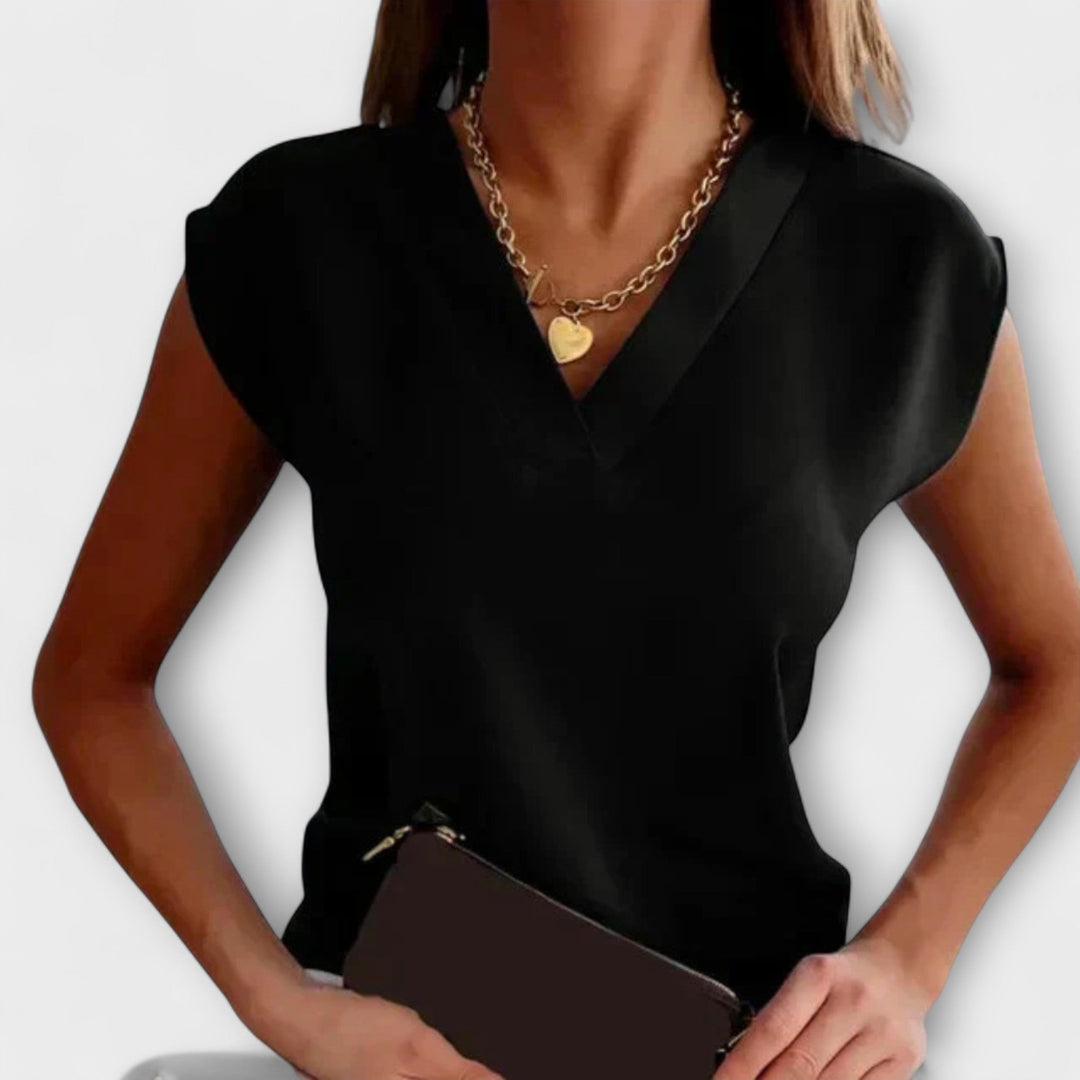 Camisola de Verão com Decote em V e Mangas Largas para Mulheres