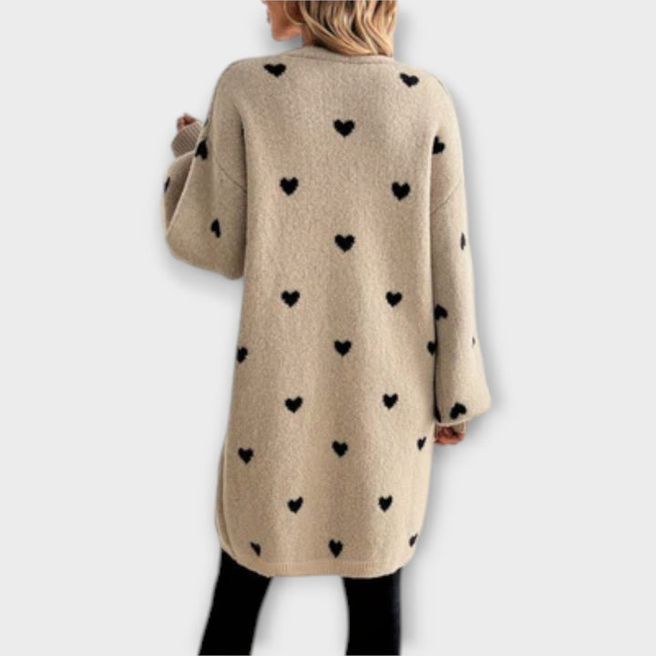 Julia - Cardigan com Padrão de Coração