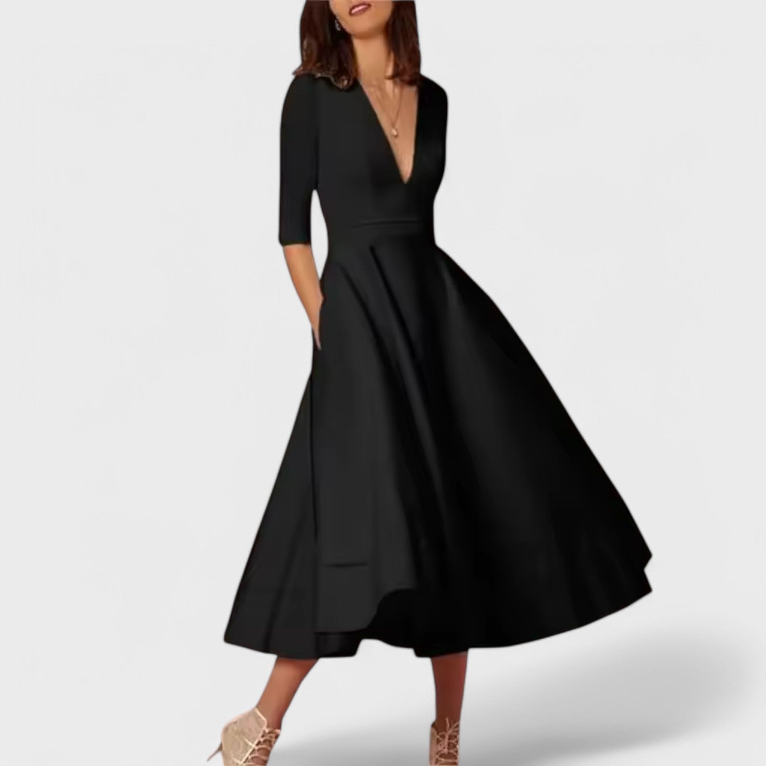Helena - Vestido elegante com cote em V