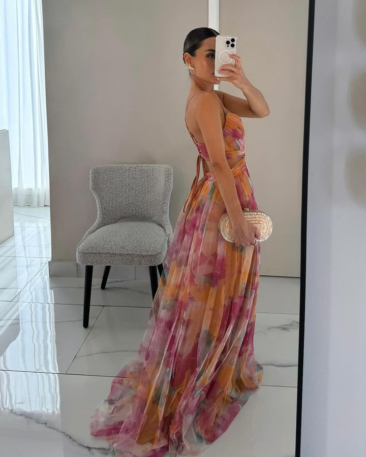 Giselle | Encantador Maxi-vestido com Estampa Floral