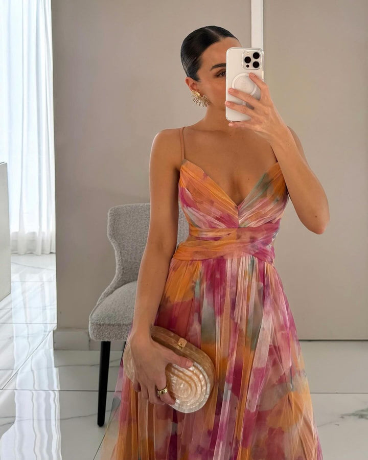 Giselle | Encantador Maxi-vestido com Estampa Floral