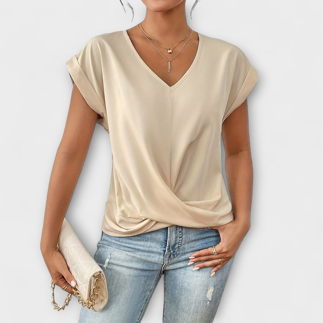 Eloise - Top de Decote em V com Detalhe de Nó