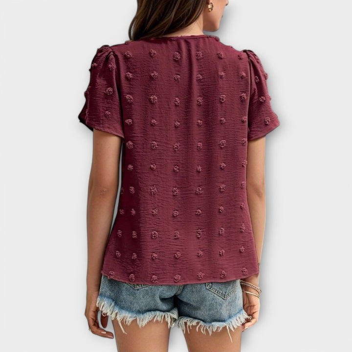 Charlotte - A blusa perfeita com padrão de bolinhas