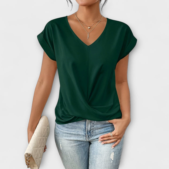 Eloise - Top de Decote em V com Detalhe de Nó