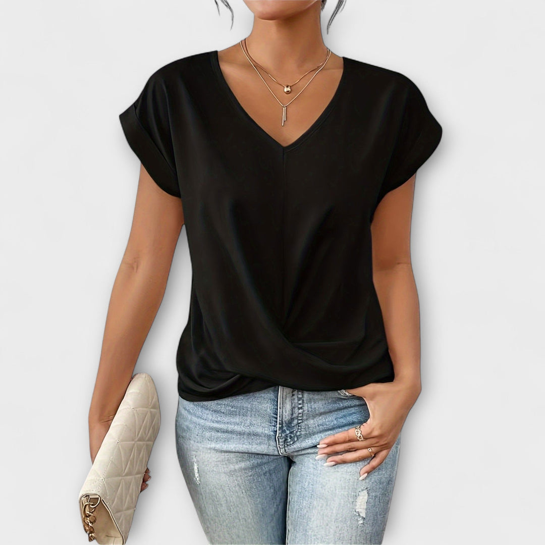 Eloise - Top de Decote em V com Detalhe de Nó