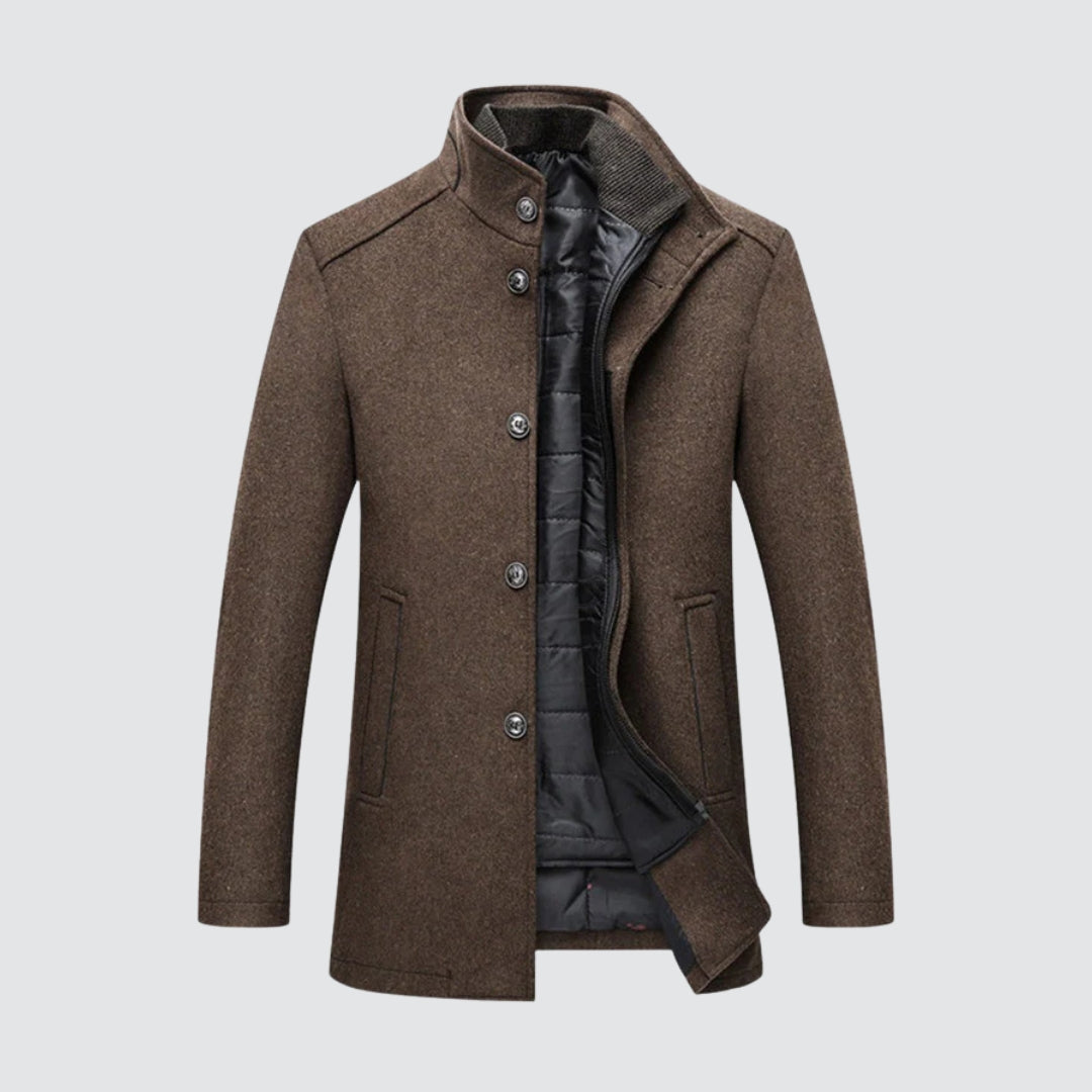 Filipe | Casaco Longo de Inverno em Lã com Botões