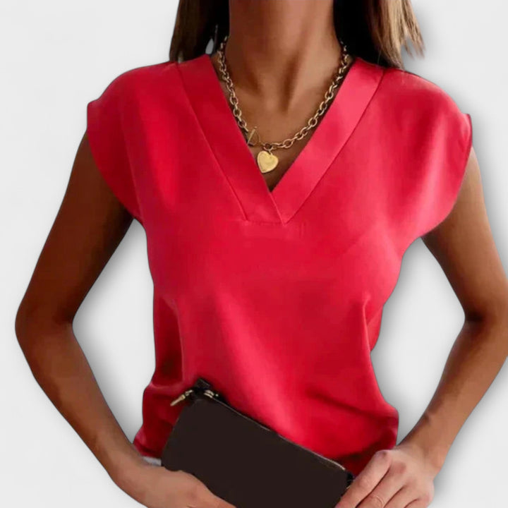 Camisola de Verão com Decote em V e Mangas Largas para Mulheres