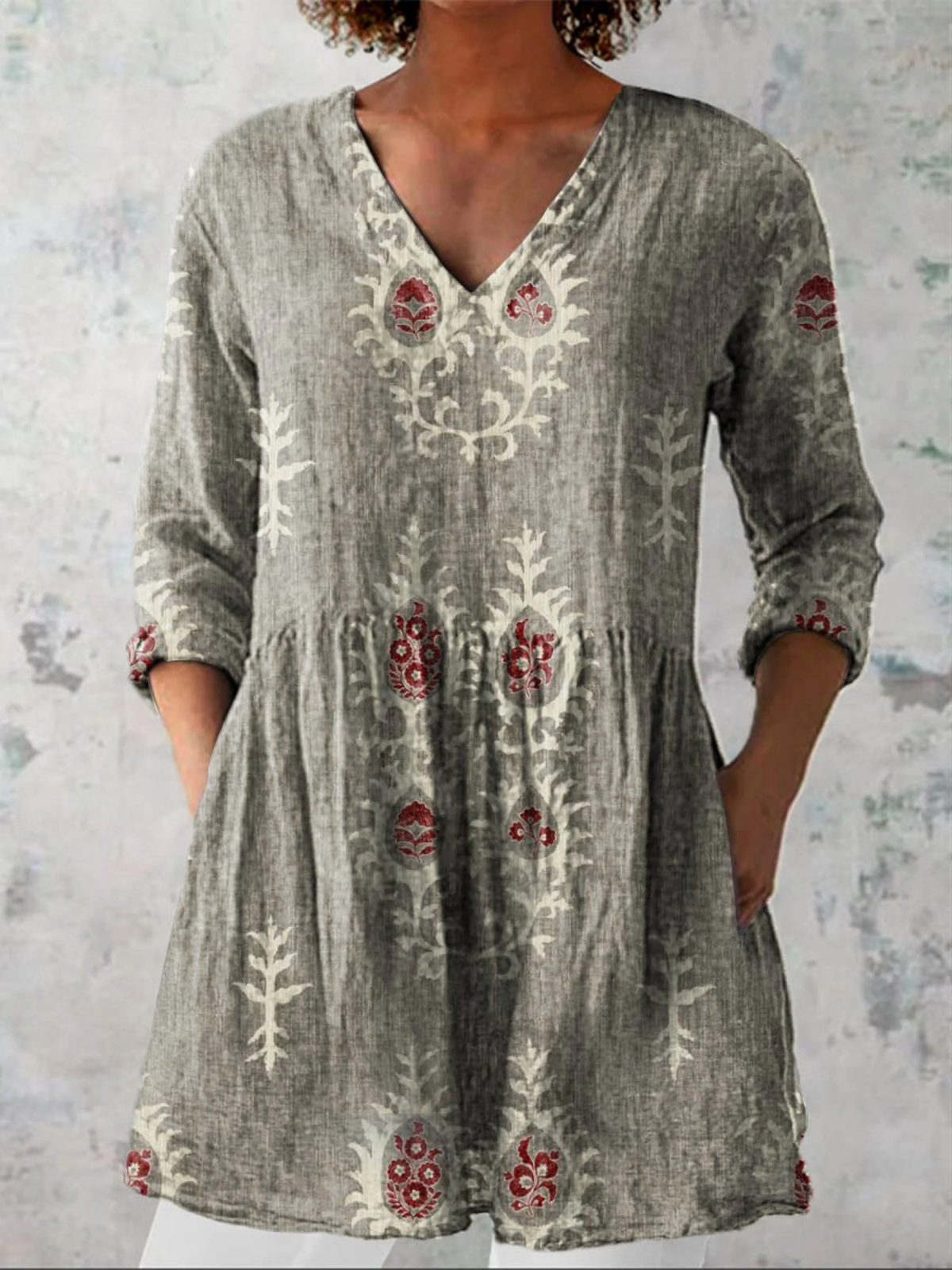 Elise | Blusa Longa com Decote em V