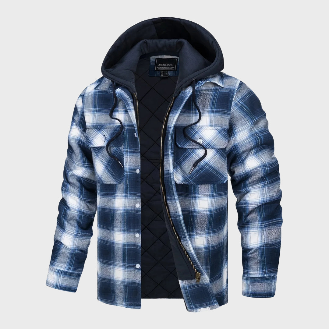 Carlos - Casaco Quadriculado com Zíper