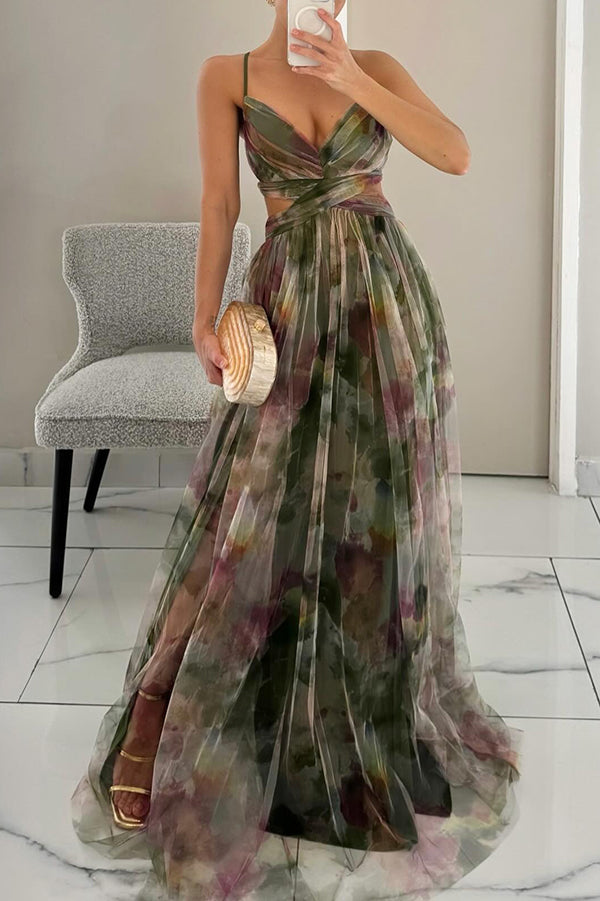 Giselle | Encantador Maxi-vestido com Estampa Floral