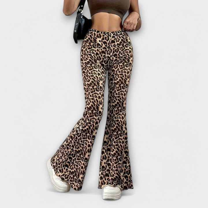 Calças Bootcut de Leopardo