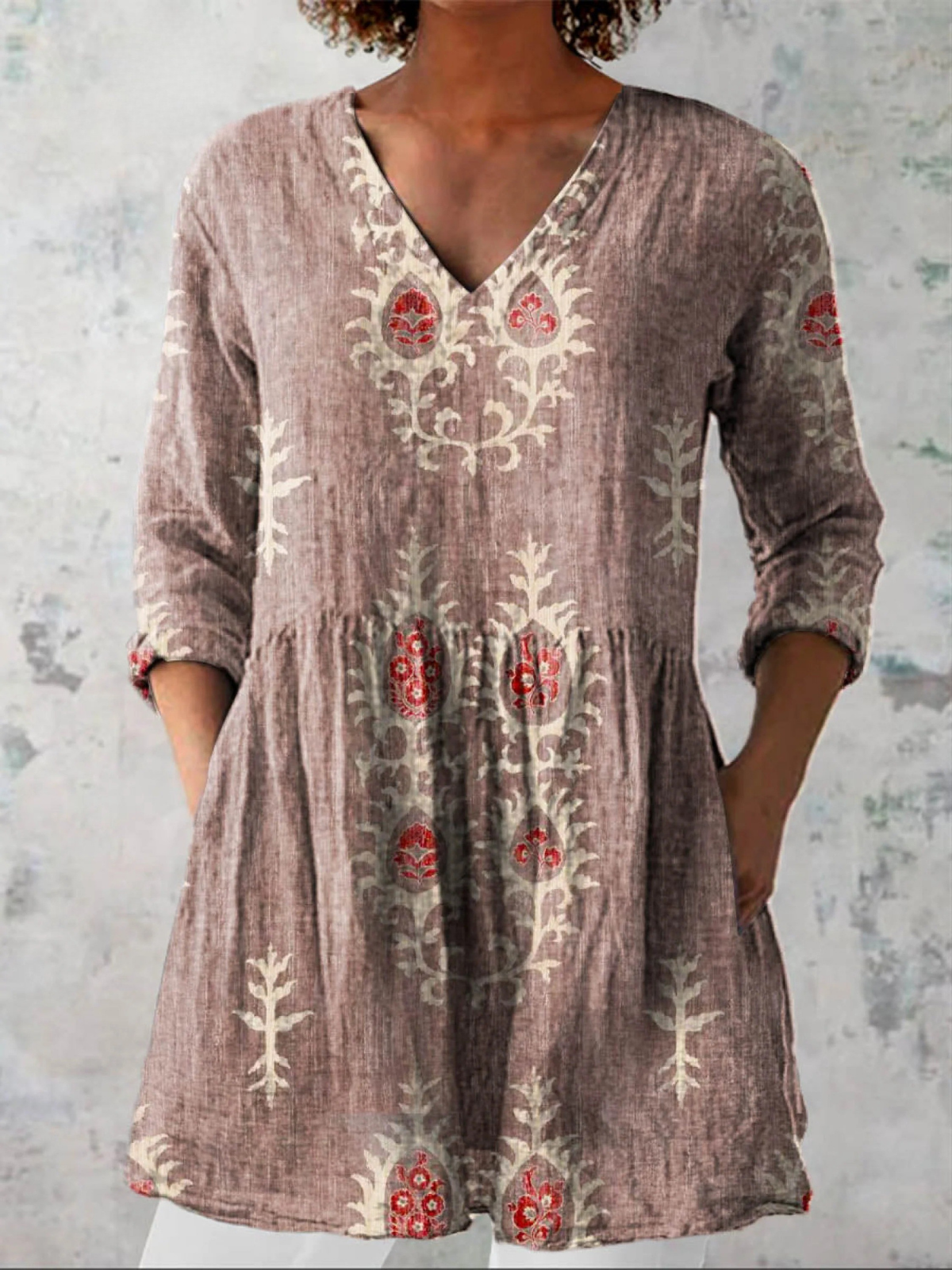 Elise | Blusa Longa com Decote em V