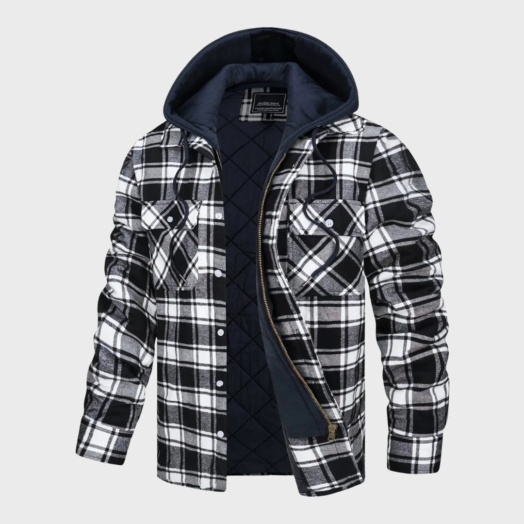 Carlos - Casaco Quadriculado com Zíper
