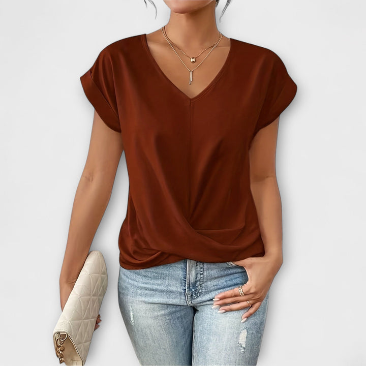 Eloise - Top de Decote em V com Detalhe de Nó