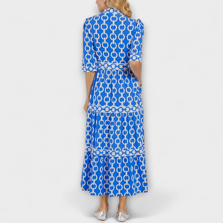 Juliette - Vestido Midi com Padrão de Corrente