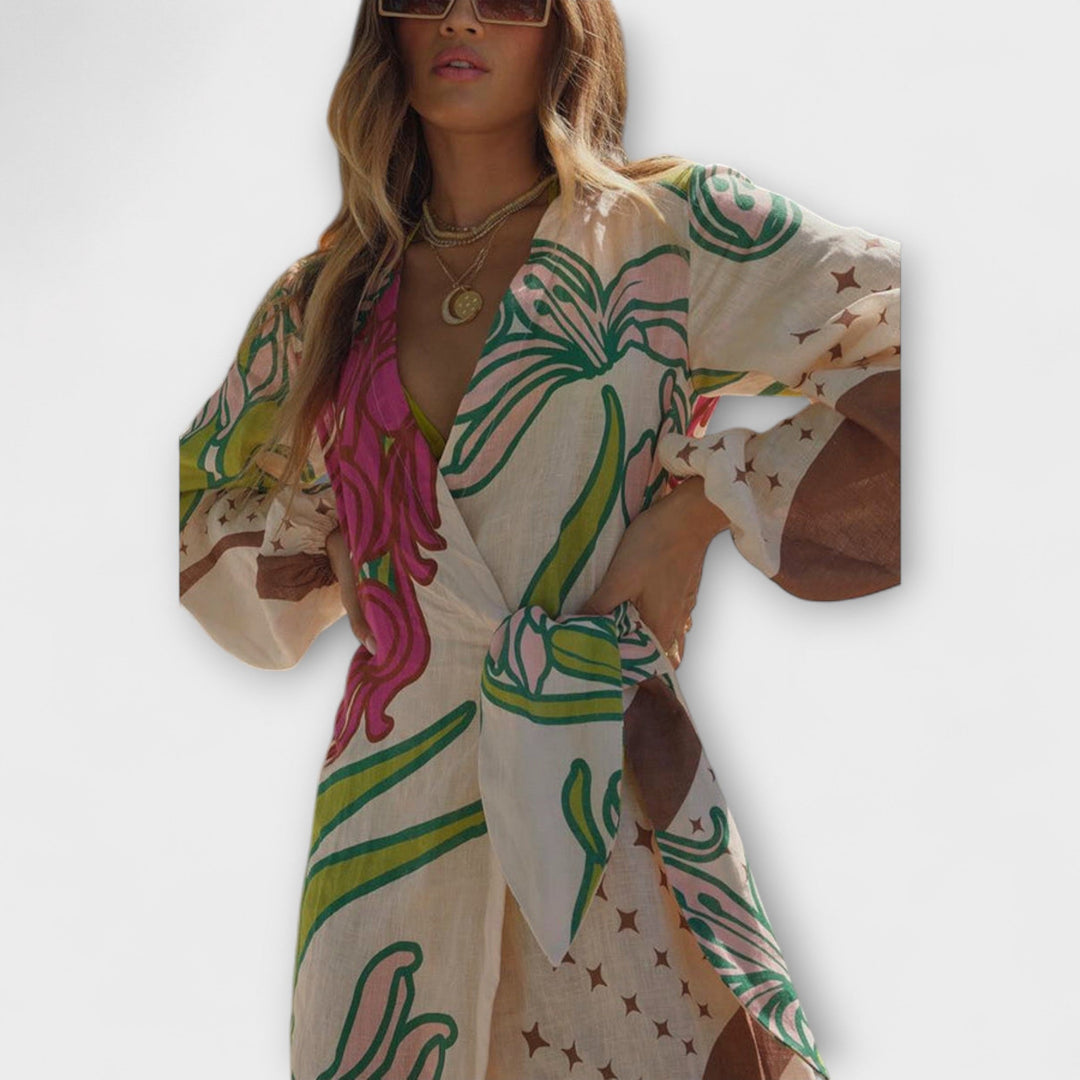 Tracey - Vestido Maxikleid com Laço