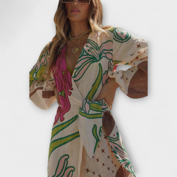 Tracey - Vestido Maxikleid com Laço
